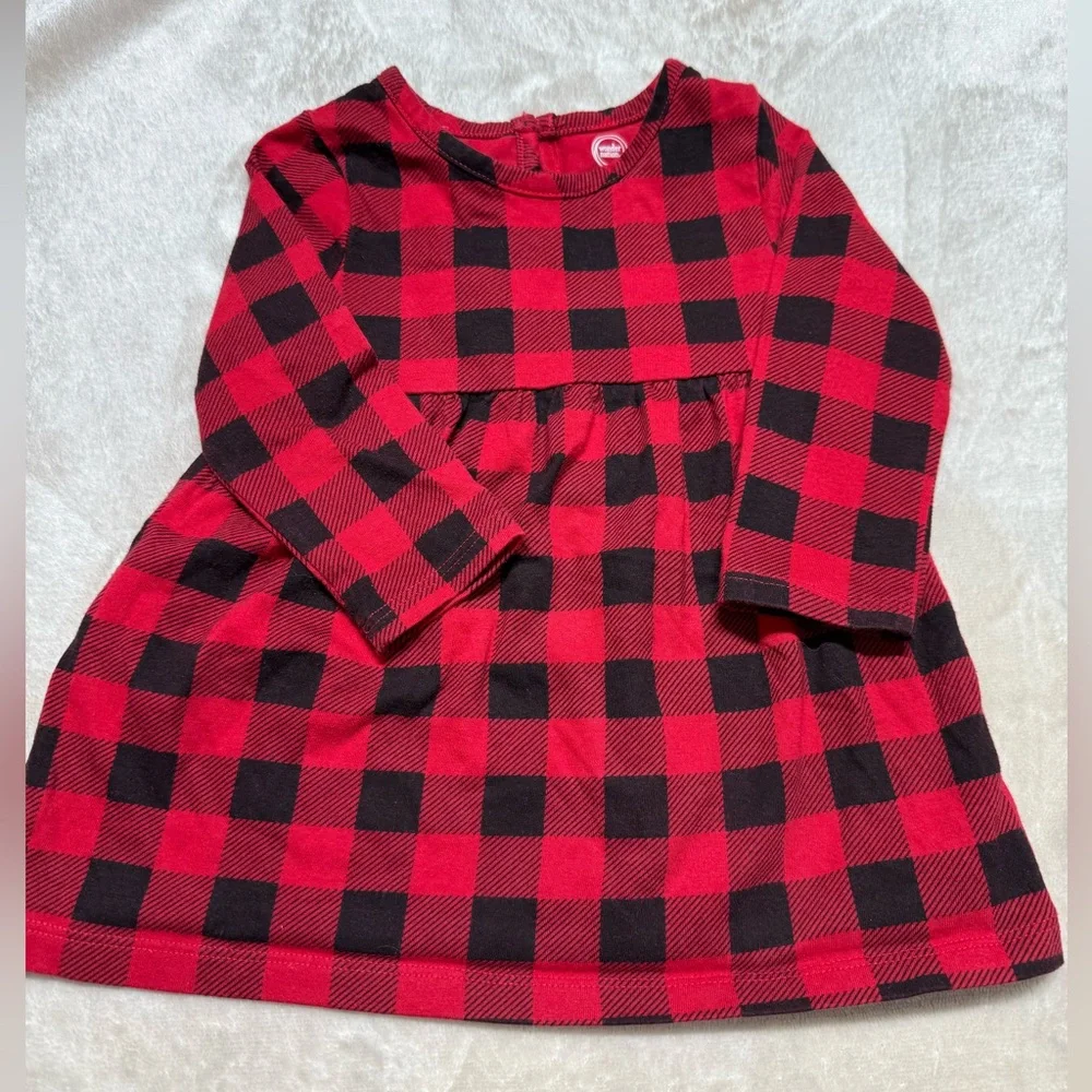 Wonder Nation | Toddler Baby girl Festive Plaid Outfit | 12M